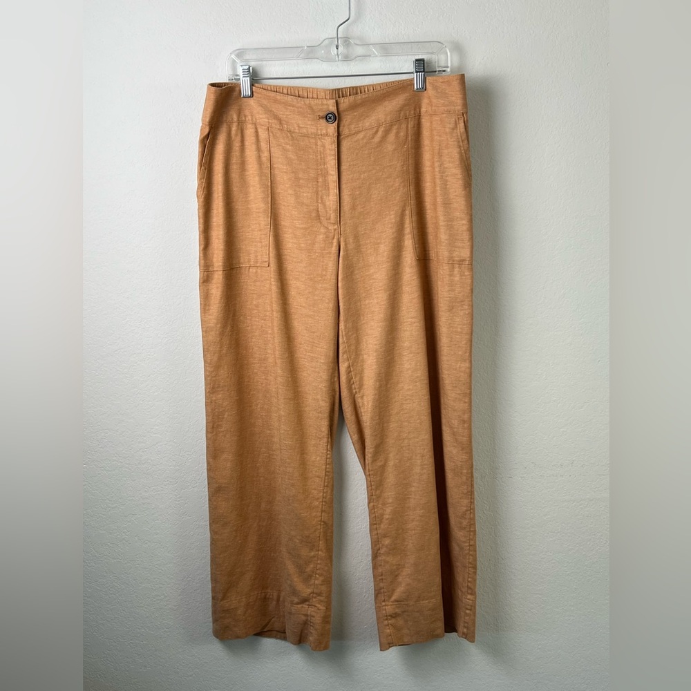 J. Jill Pure Jill Elements Hemp Cotton Spandex Burnt Orange Straight Leg Pants